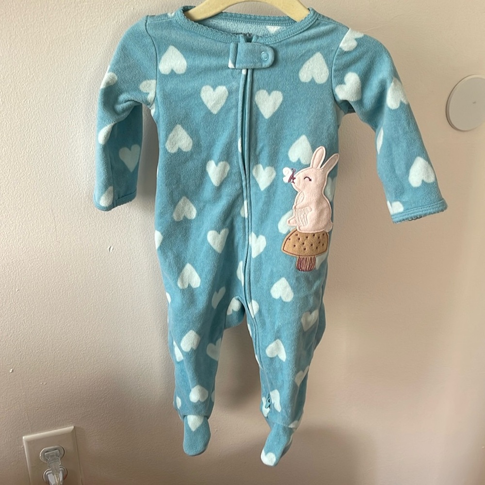 Carters fleece zip up footie sleep and play pajamas